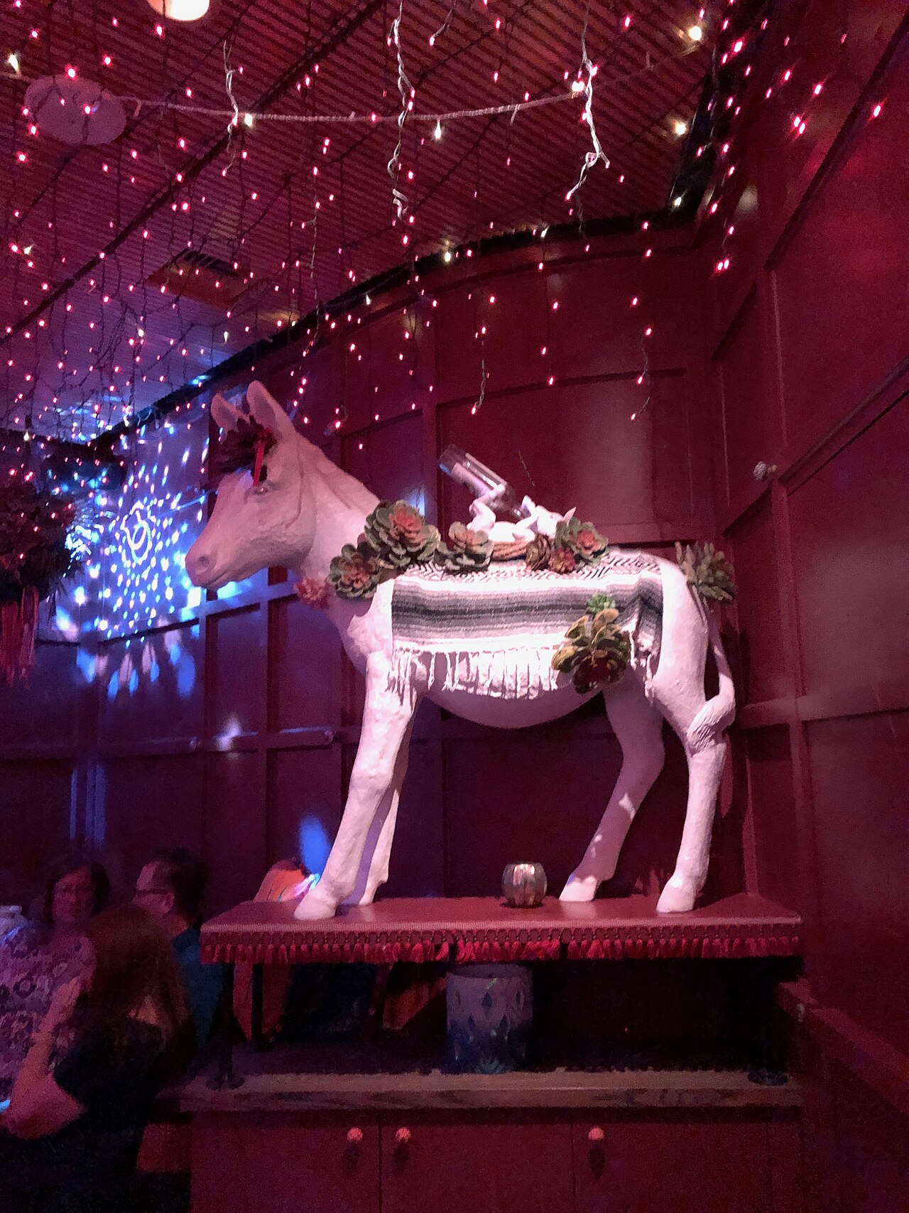 Ghost Donkey bar decor, December 2019; historical interior.
