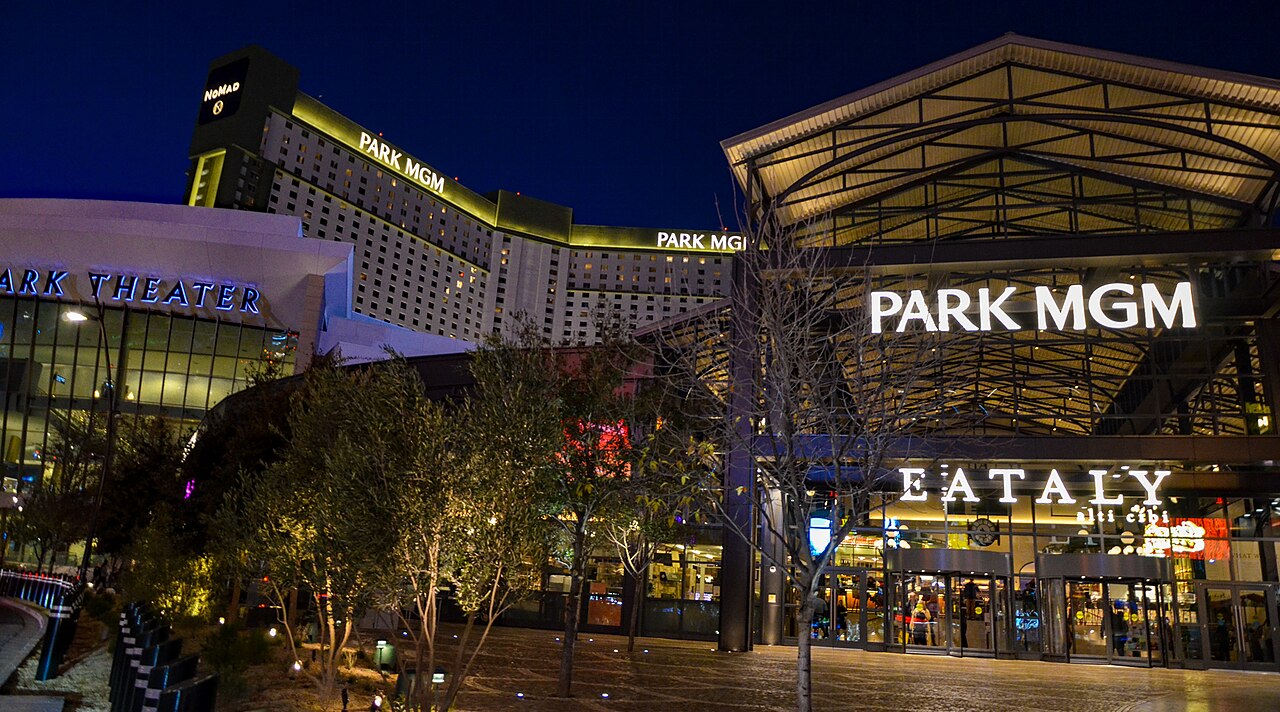 Eataly at Park MGM, January 2019; historical Park Theater signage.