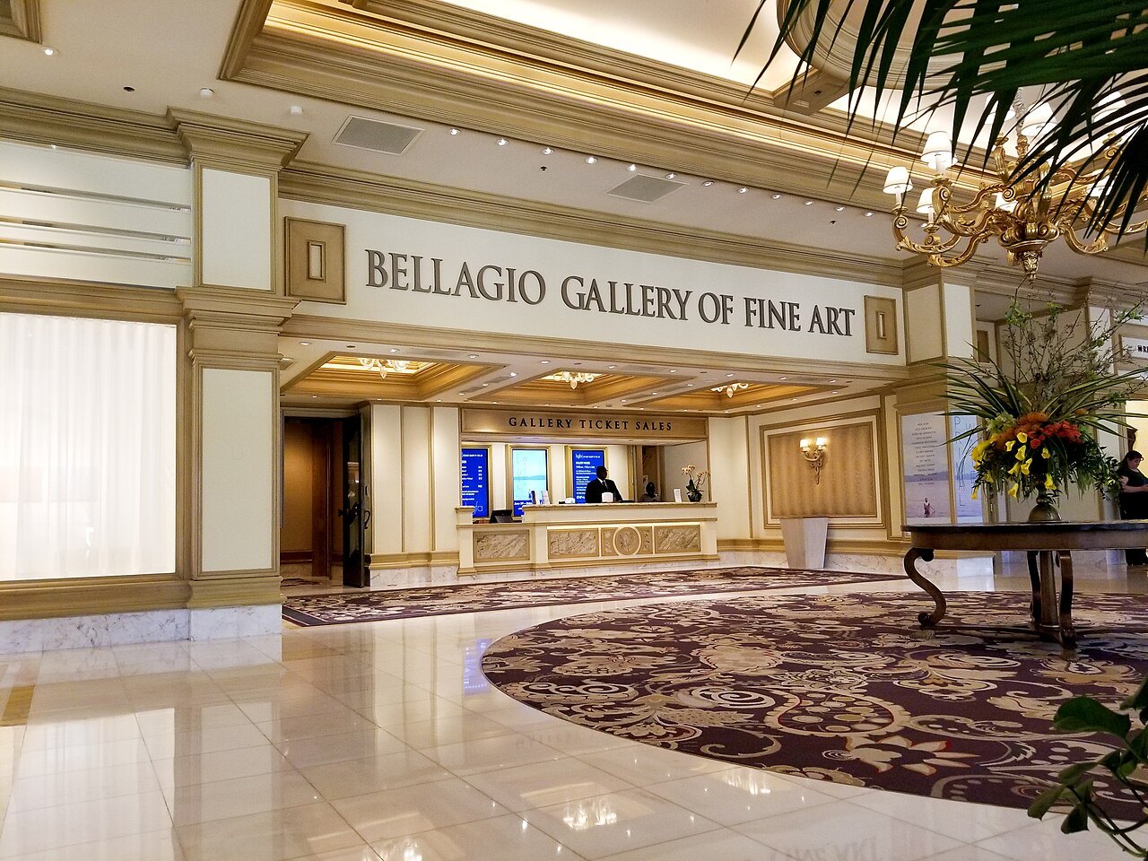 Entrance to Bellagio Gallery of Fine Art, photographed in 2018.