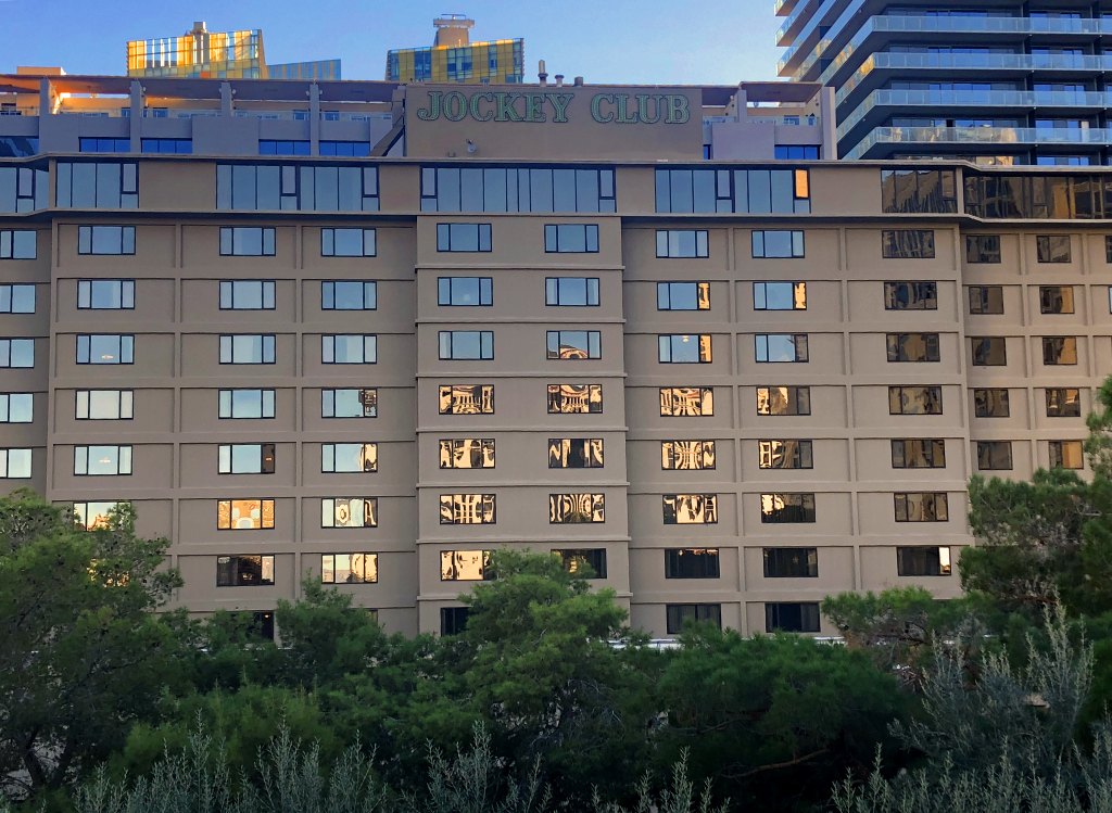 Jockey Club building beside the Cosmopolitan, photographed in 2018.