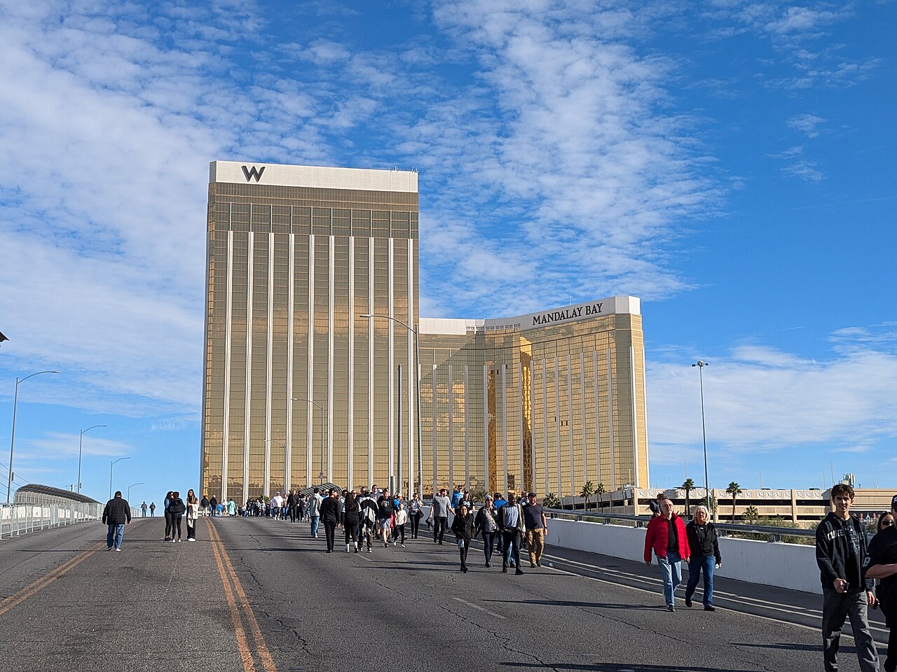 Mandalay Bay and W Las Vegas exterior during CES, January 2025.