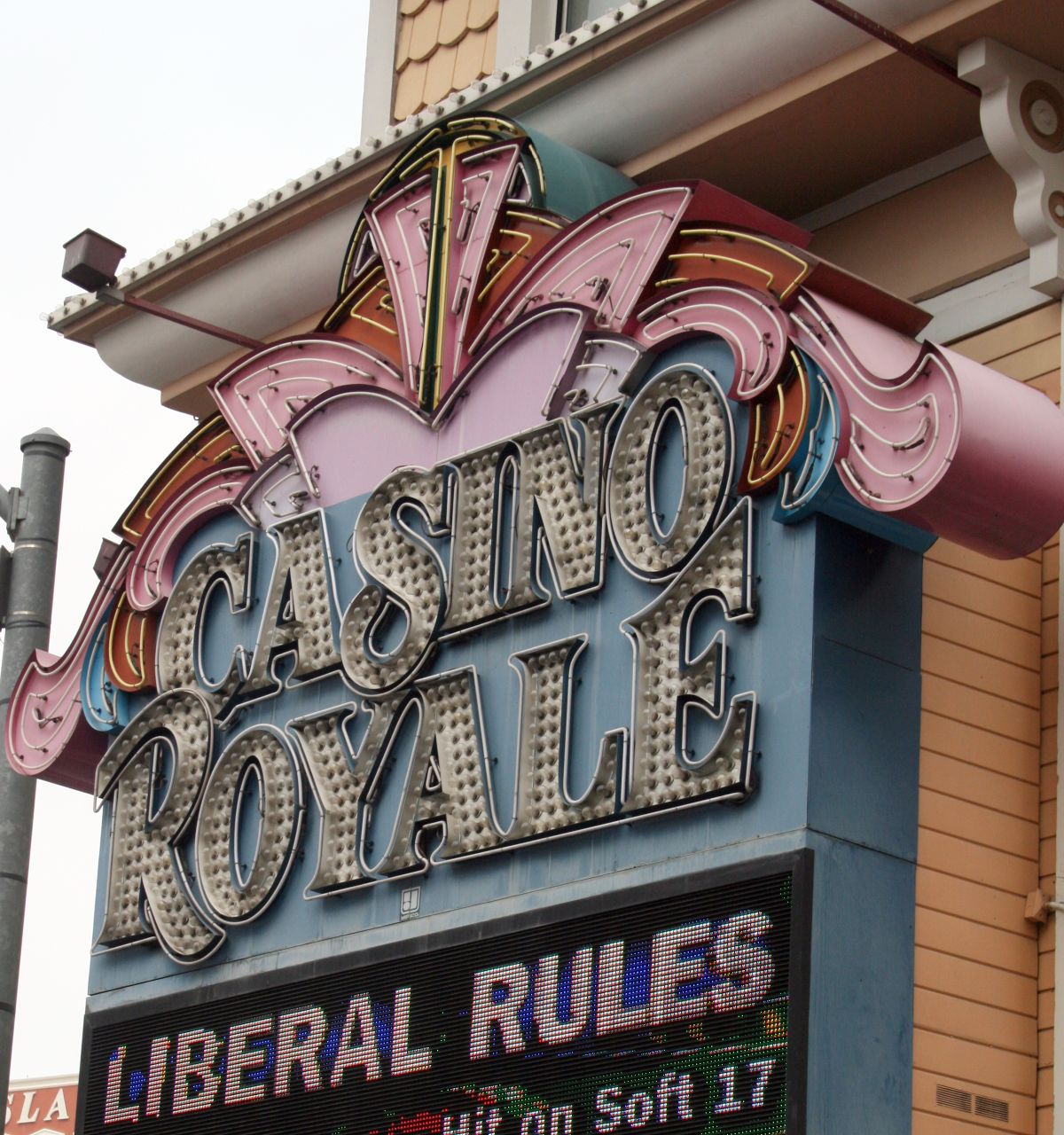 Casino Royale sign in January 2008; its advertised rules and prices are historical.