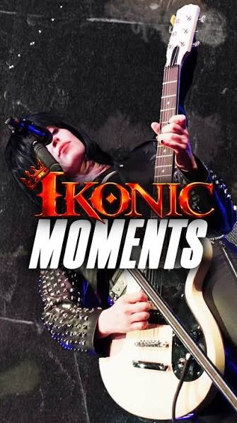 A guitar performer in an “Ikonic Moments” promotional image.