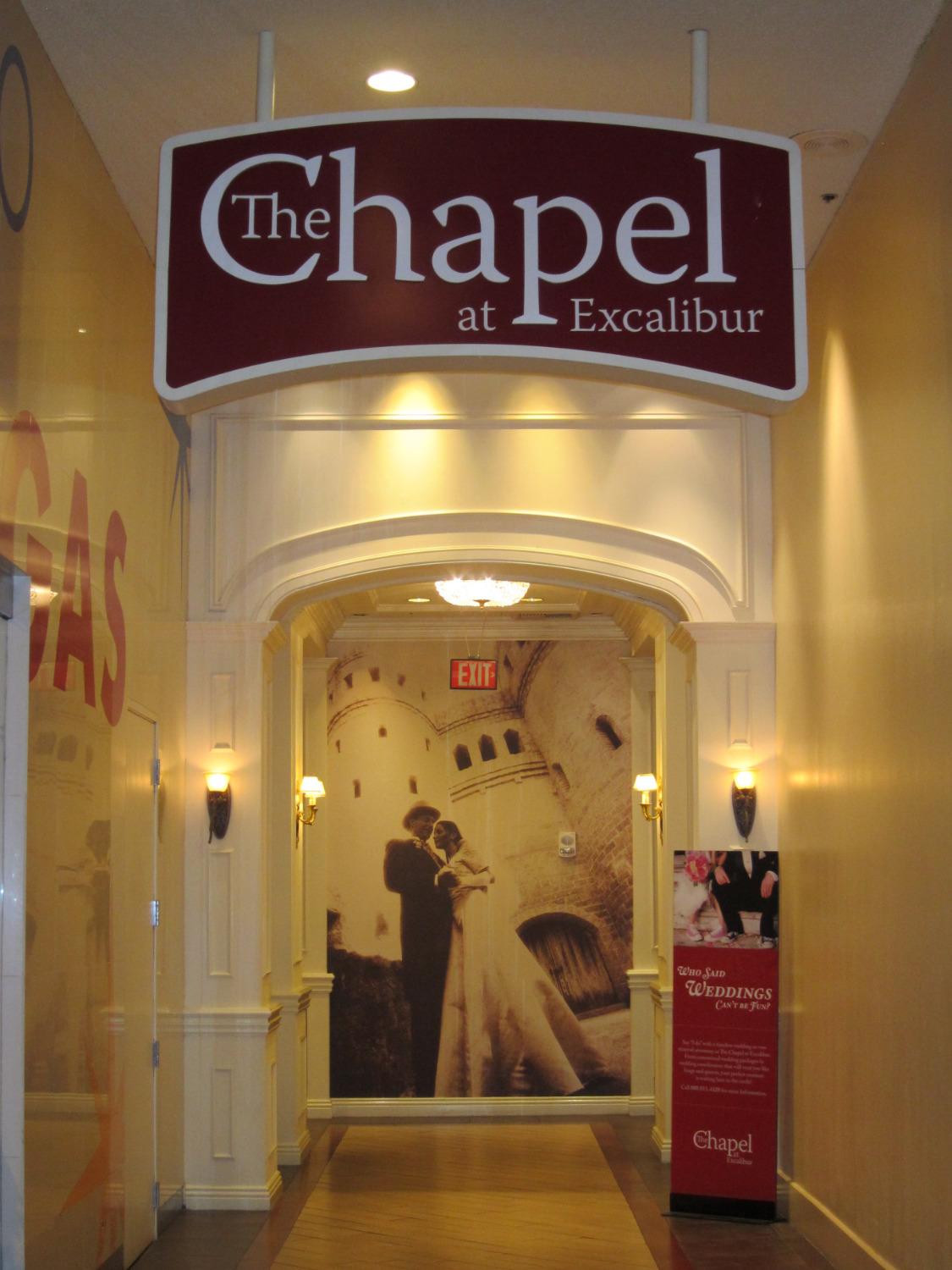 The entrance to the Chapel at Excalibur.